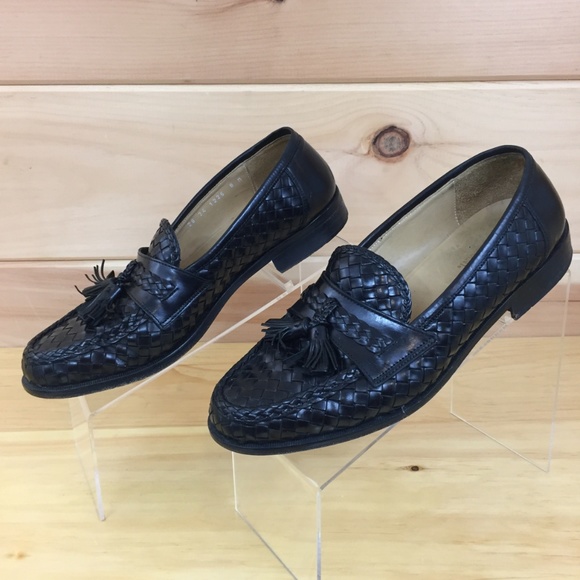 Johnston Murphy Domani Size 8 M Black Woven Loafer - Picture 3 of 7